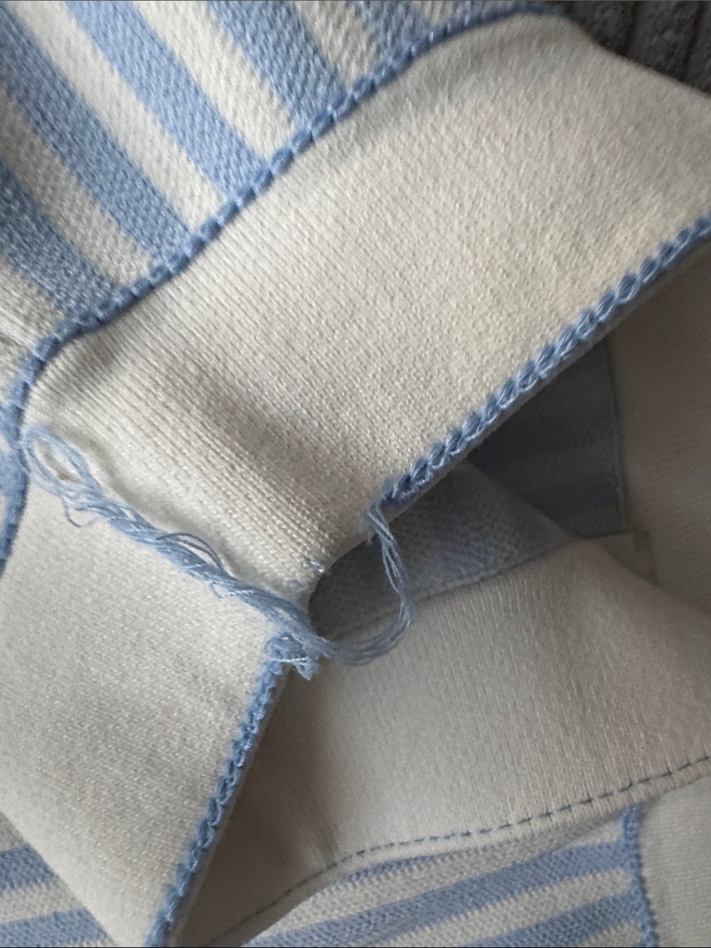 NWT Sandro size 42 Blue and Cream white Striped Mini Skirt with Patch Pockets - Picture 13 of 13